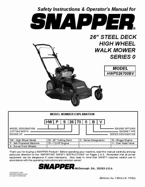 Snapper Lawn Mower HWPS26700BV-page_pdf